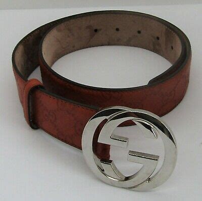 Authentic Gucci Men's Red Leather Belt 114984 AA61N 525040 